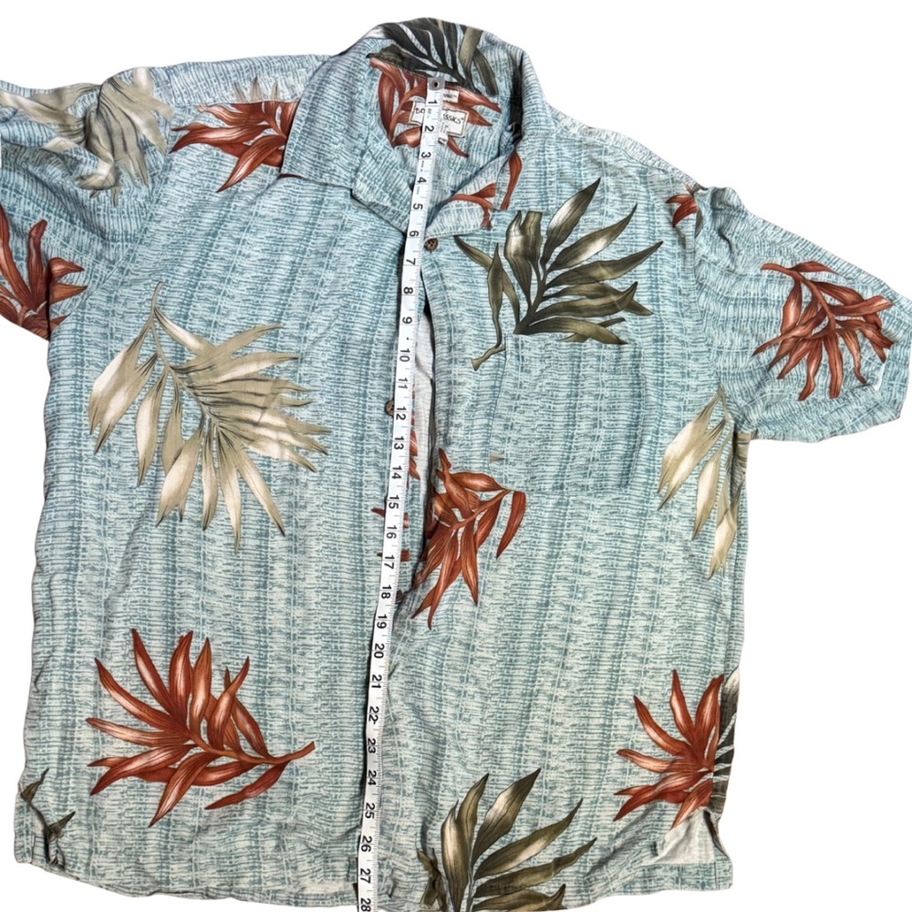Resort Style Tropical Button Up Shirt Mens XL‎ Silk Blend Palm Print Island Wear - Picture 6 of 9